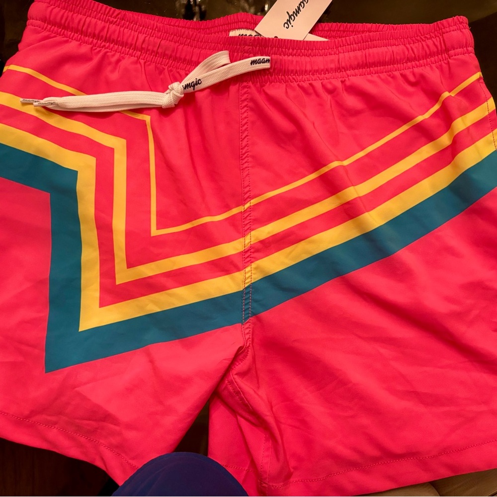 Vibrant Swim Shorts with Chevron Design by Maamgic - NWT XL